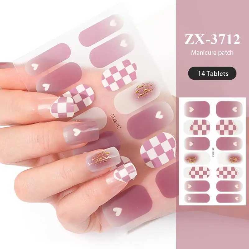 Full Cover Nail Sticker Flowers French Speckle Nail Art Stickers Self-Adhesive Simple Full Nail Wraps DIY Nail Art MakingXJ240814