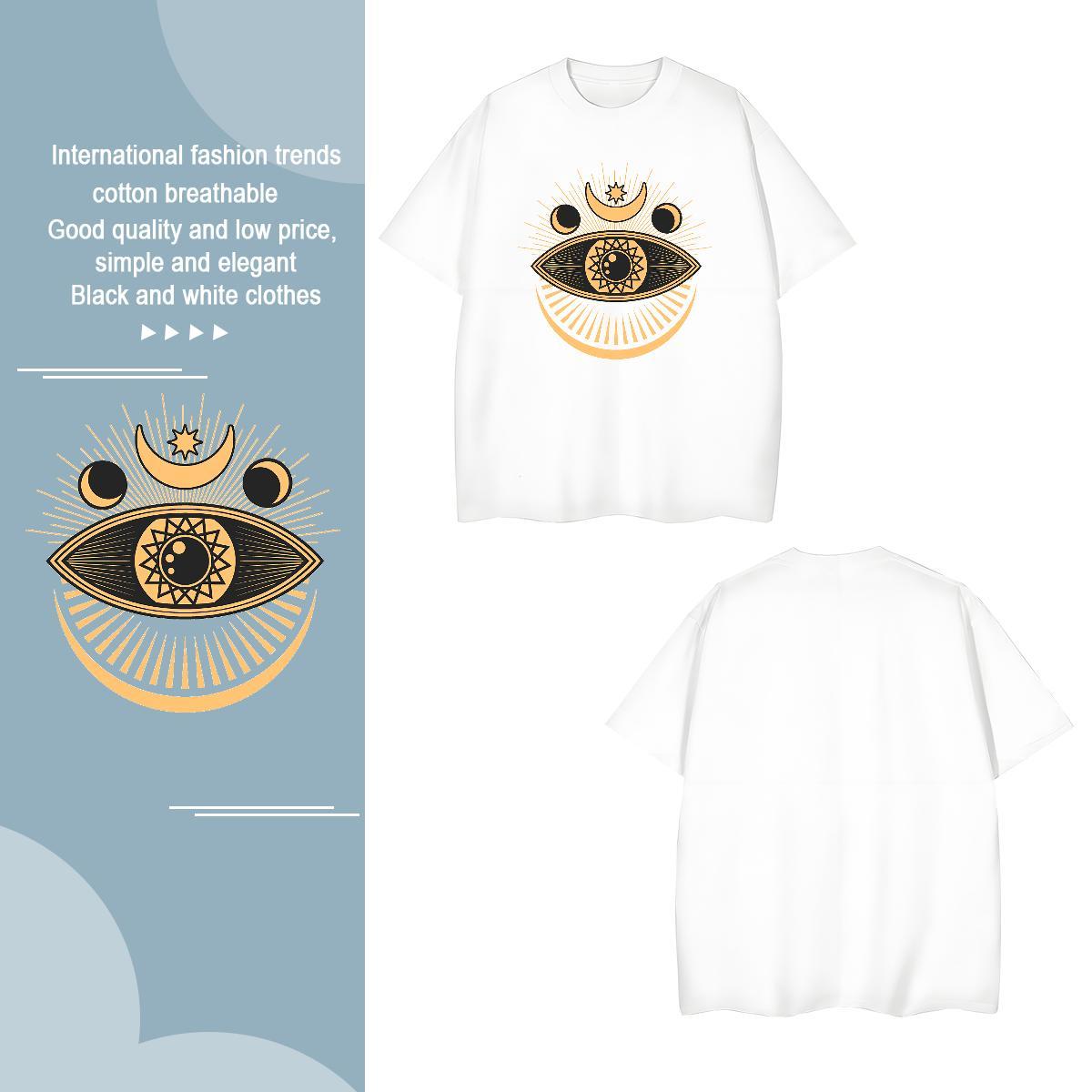 T-Shirts for Men 100% Cotton 230g eyes Hip Hop Breathable Crew Neck Oversized 4XL Men Tops Tees Fashion Classic Clothings