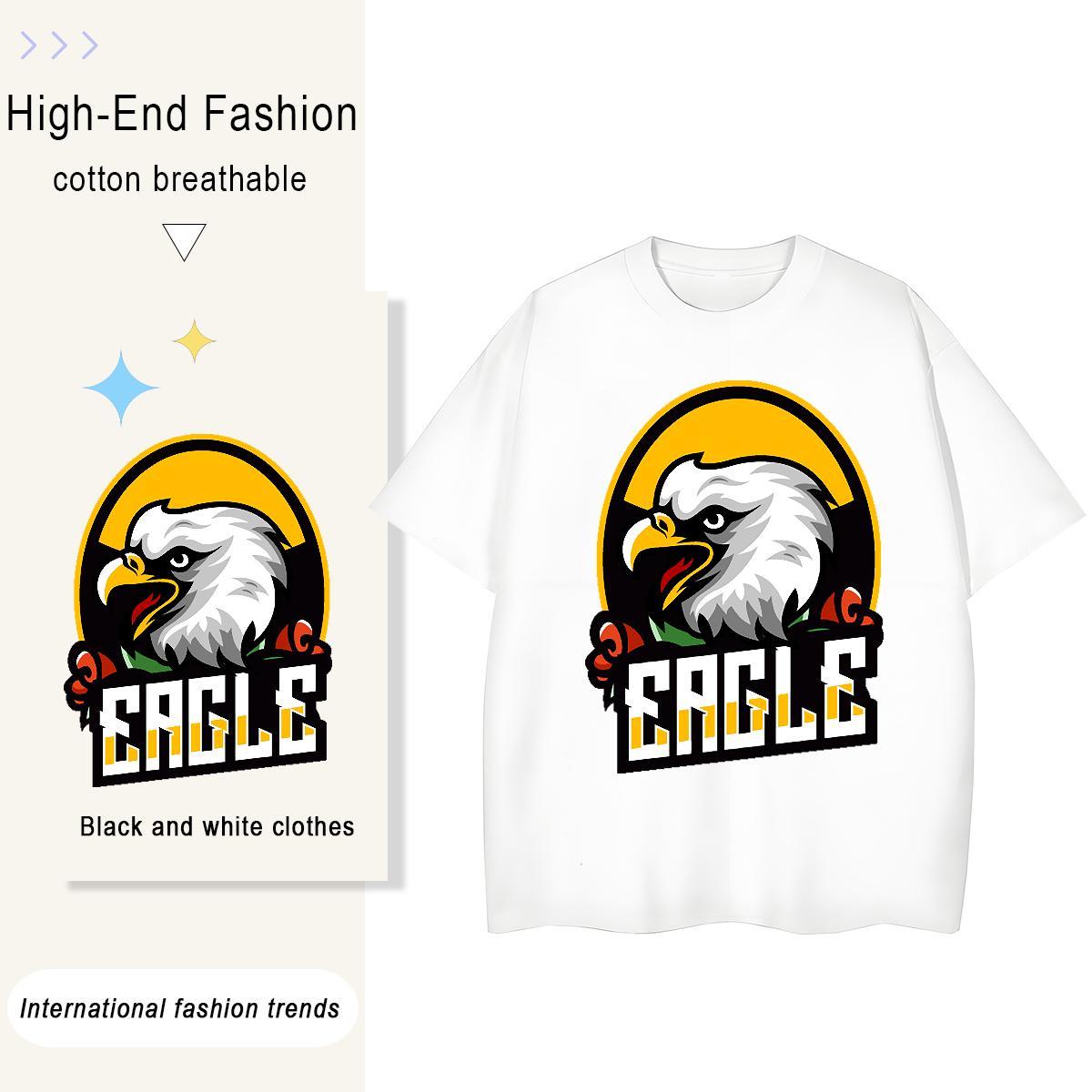 Unisex Men Tshirts Street Casual 230g Cotton Asian Size O Neck Short Sleeves eagle T Shirt For Man Designer Fashion Tee Shirt
