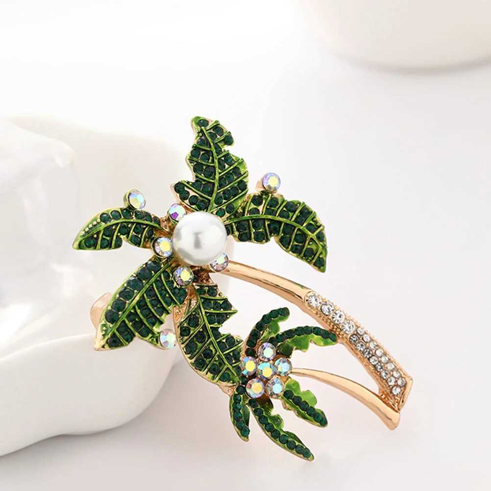 Brooch Anniversary Presentation Fashion 56x45cm Rhinestone Breastpin Coconut Palm W240815