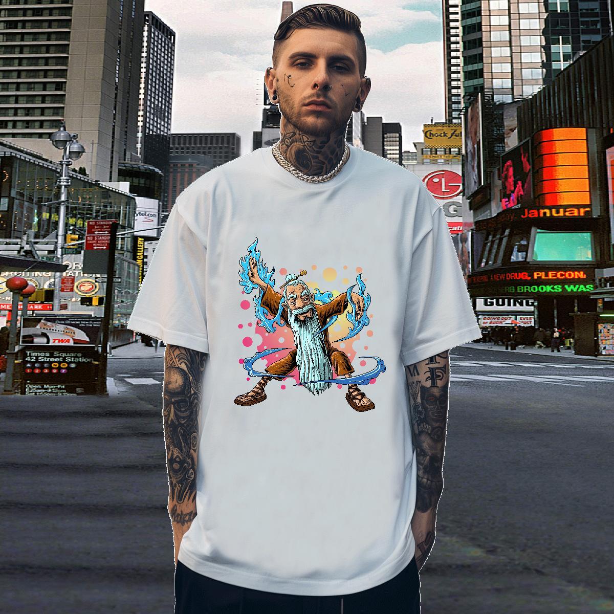 Mens T Shirts 100% Cotton 230g portrait Daily Wear Short Sleeve O-Neck DIY Printed Tshirt for Man Woman DIY Customized Cool Tees Shirts