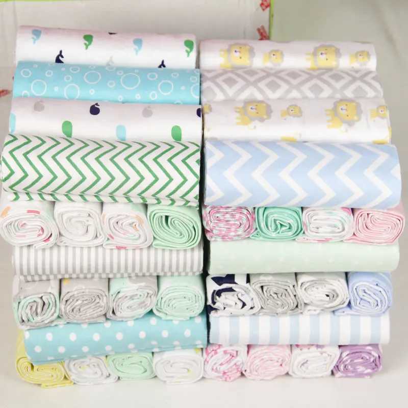 4Pcs/Lot 100% Cotton Muslin Flannel Baby Swaddles Soft Newborns Blankets Baby Blankets Newborn Muslin Diapers Baby Swaddle Wrap Y240815