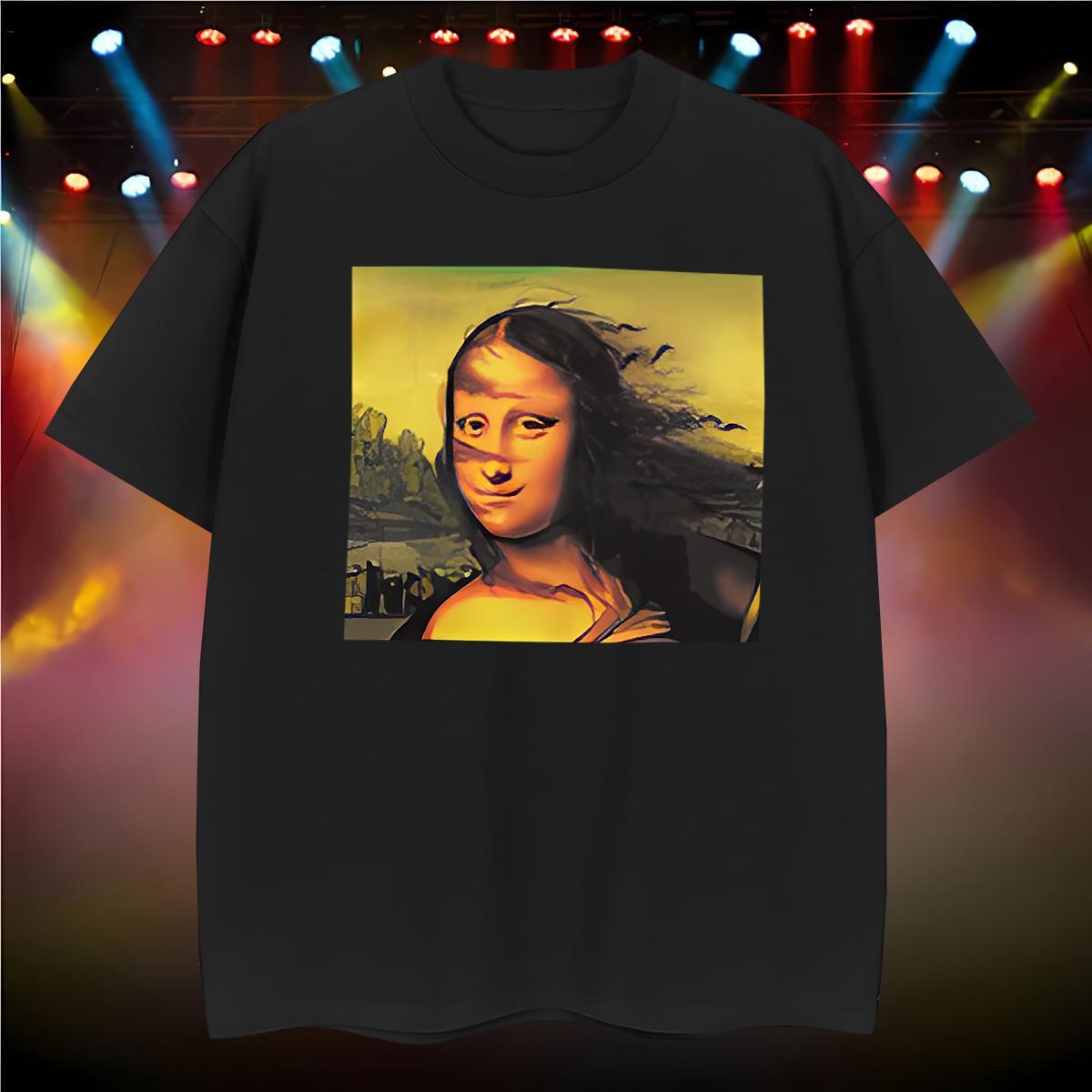 Loose Mona Lisa Men T Shirts Daily Wear Men Clothes T-Shirt 230g 100% Cotton Factory Direct Breathable Short Sleeve DIY Anime Tops