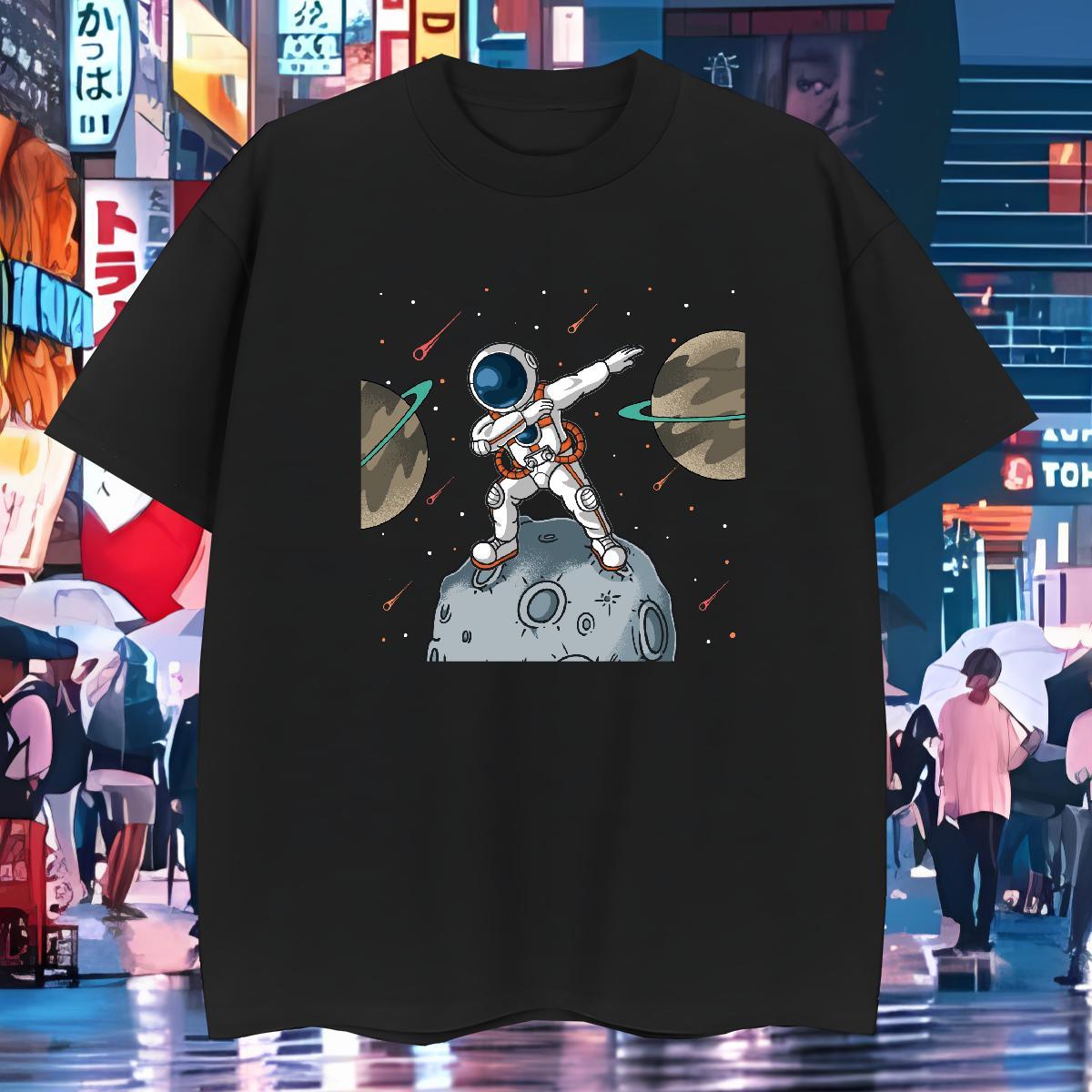 Men T Shirts 230g Cotton cosmonaut Daily Outfit Breathable Soft Customized Men Tops Tees DIY Customized Wholesale Top Tees