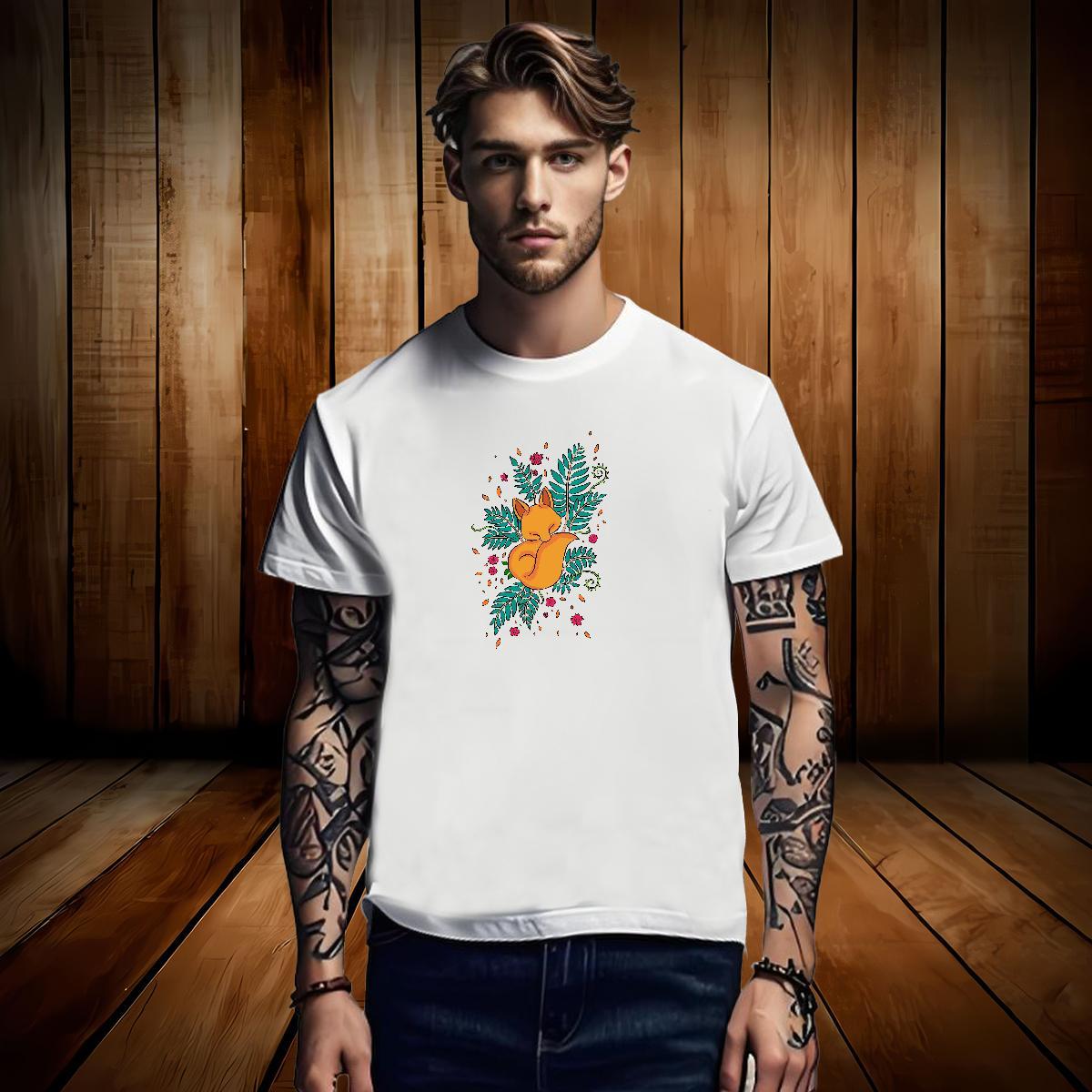 T-Shirts for Men 230g Pure Cotton fox Street Wear O Neck Short Sleeves Oversized Men Tshirts Stylist Unisex Tops