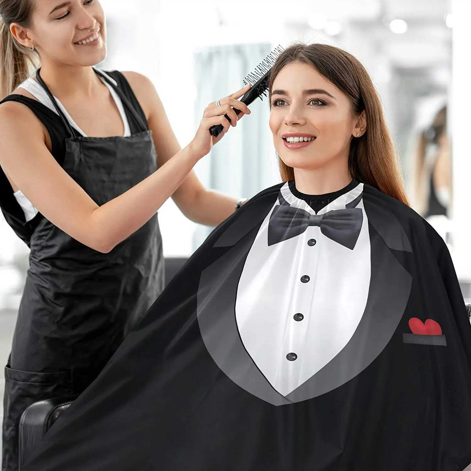 Spot Barber Shop Shawl Set Pattern Professional Salon Barber Shirt Anti static Barber Apron Barber Styling Tool W240814