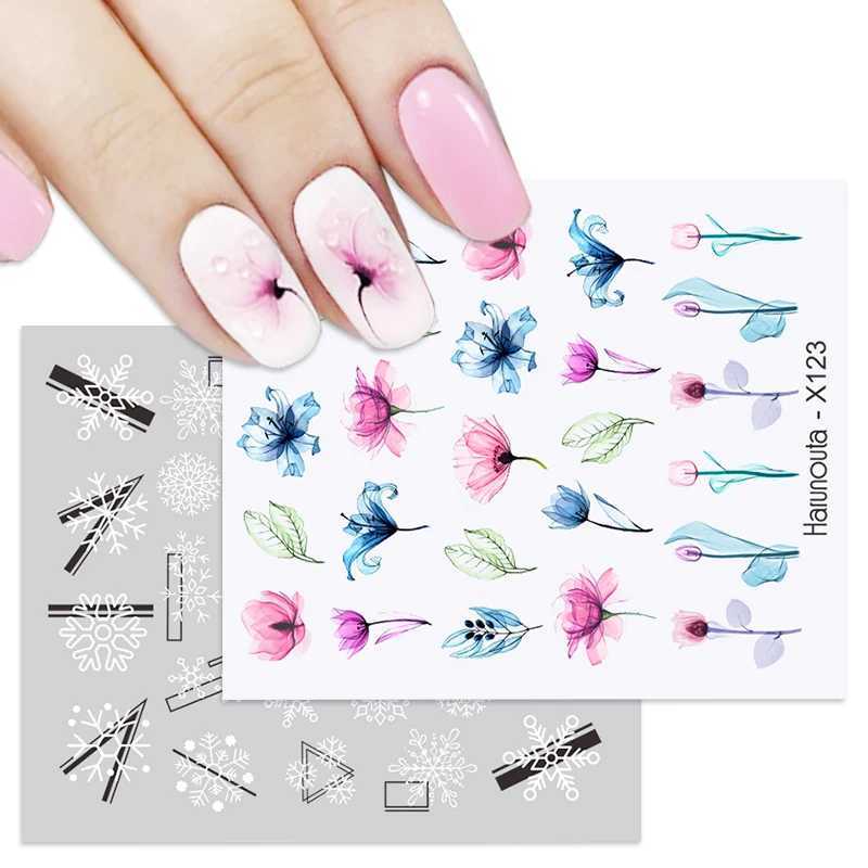 1PC Colorful Letter Nail Water Decals Colorful Flower Leaf Water Transfer Sliders Nail Stickers For Nails Manicures Nail WrapsXJ240814
