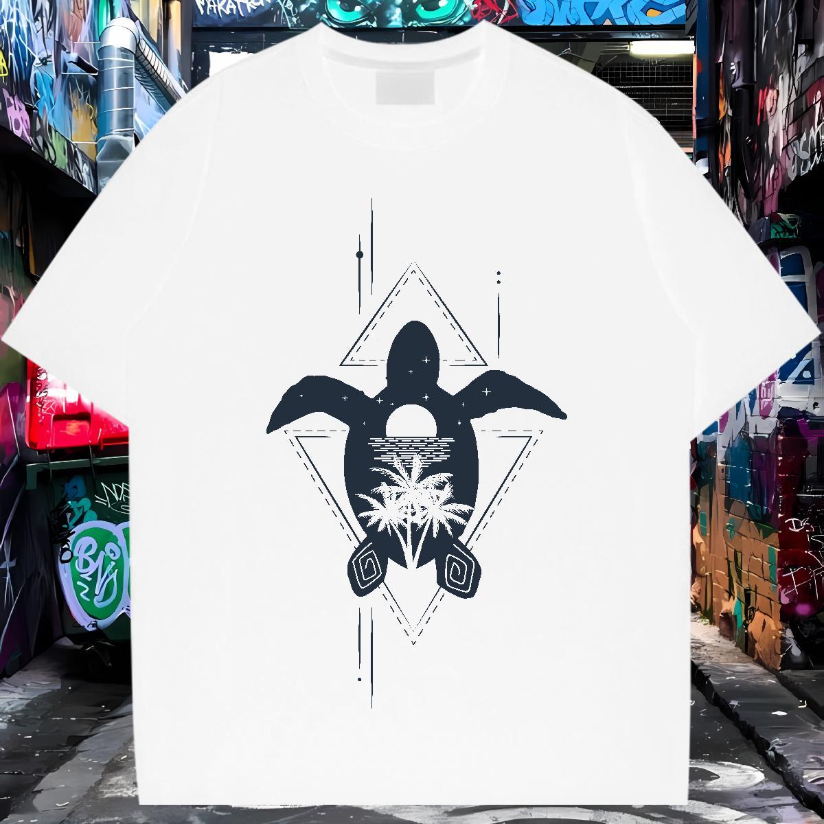 T shirt 100% Cotton 230g Beach Crew Neck Custom Print Plus Size Men Tshirts 2024 DIY Brand Wear