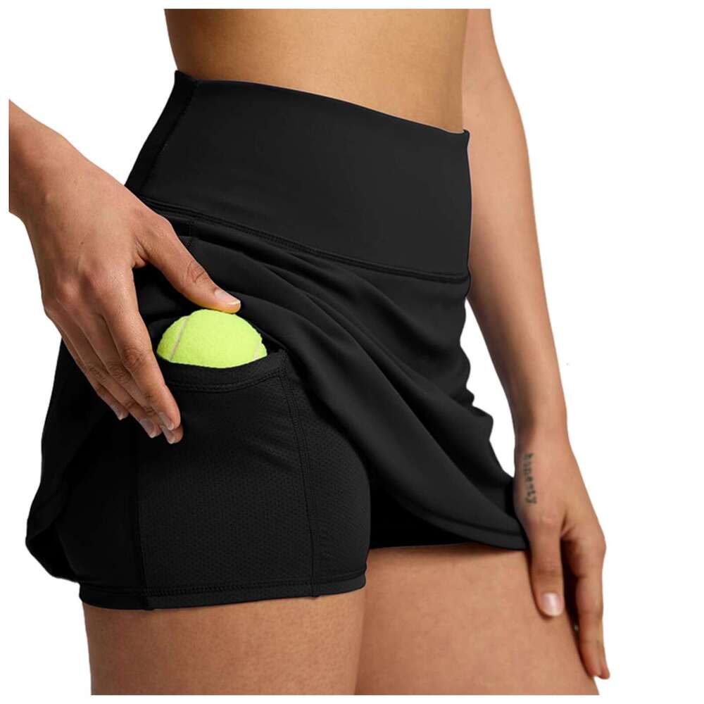 Skirts Women Summer Above Knee Double-Layer Shorts Dress Quick Drying Yoga Sports Leggings Fiess Skort