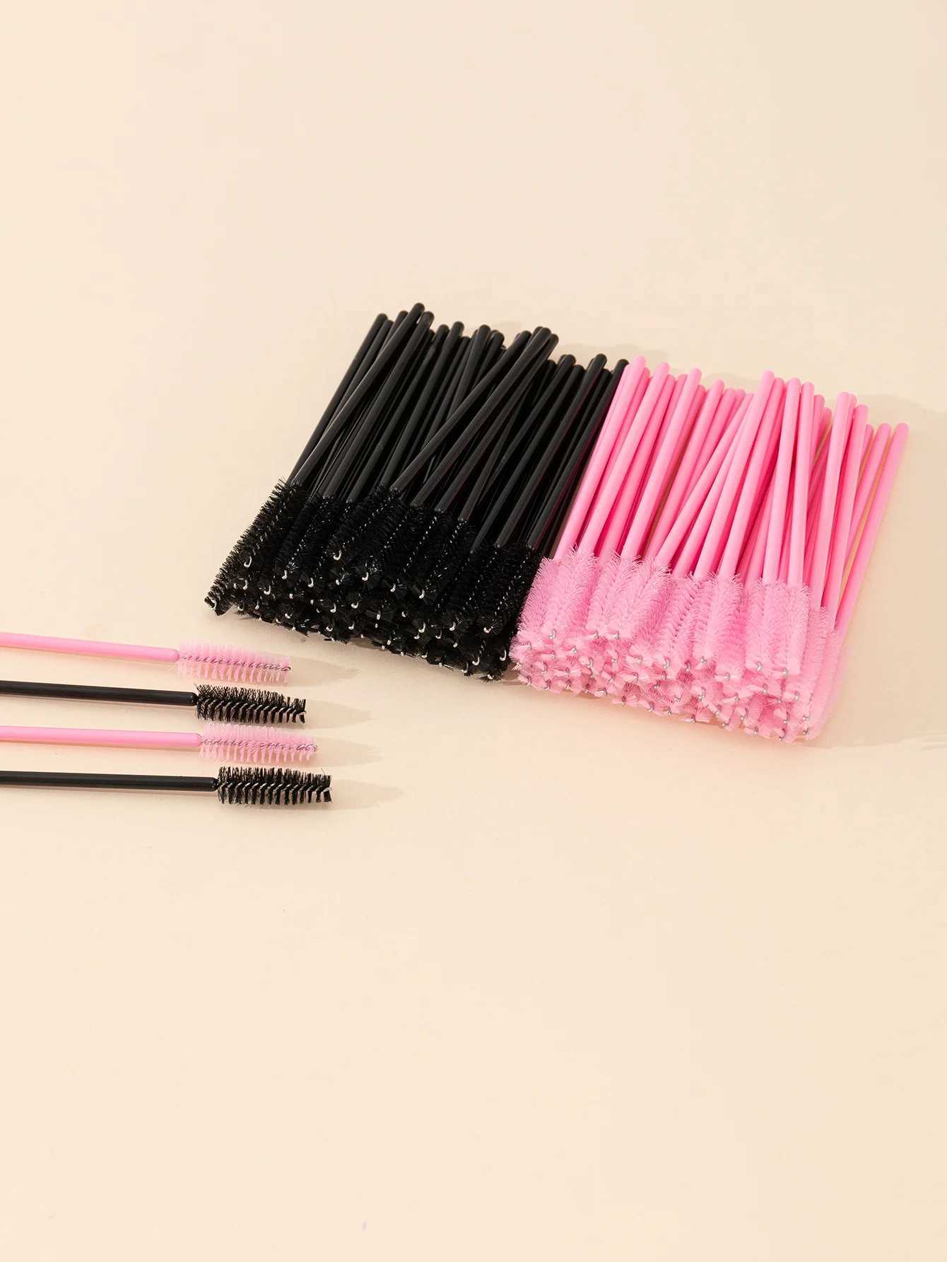100PCS eyelash brush makeup brush disposable eye black stick application coil eyelash cosmetics brush eyelash extension tool W240814
