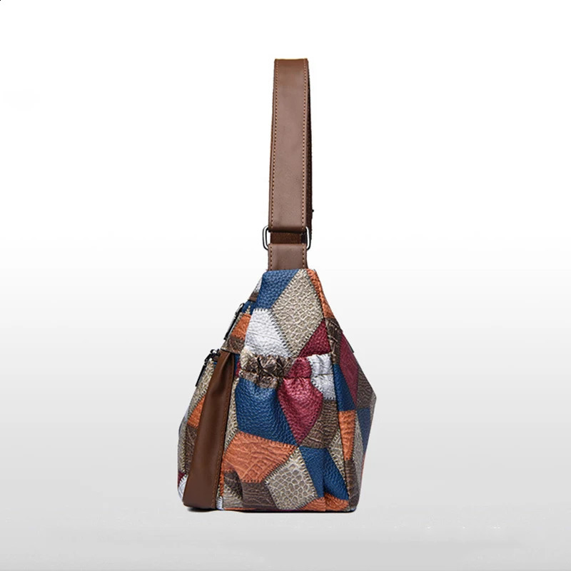 Women Messenger Bags PU Leather Handbag Inclined Shoulder Bag Female Crossbody Vintage Plaid Pattern 240814