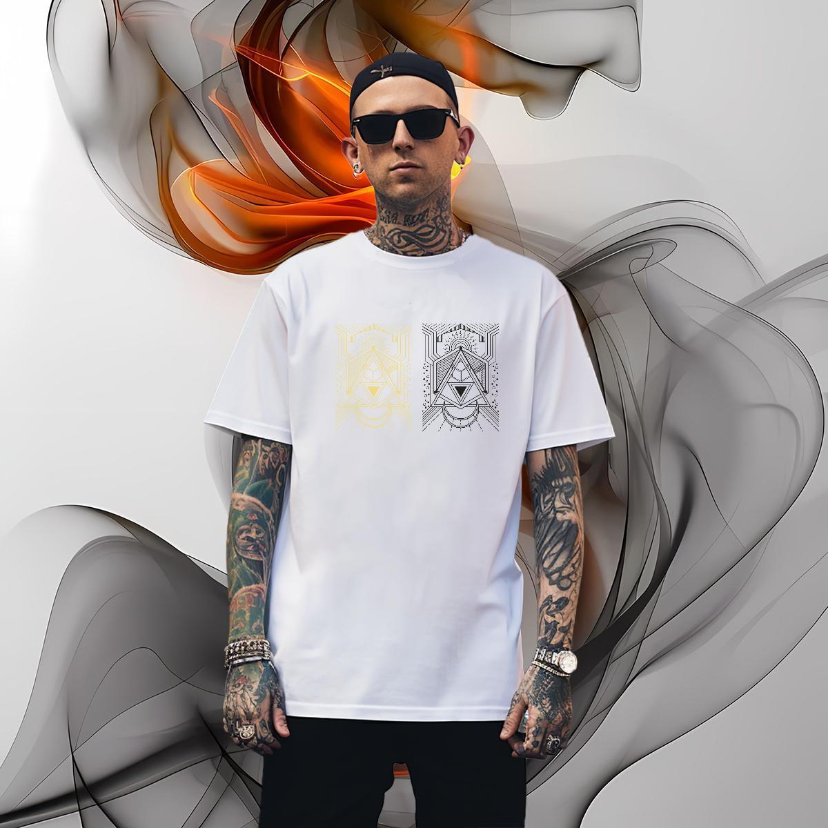 T shirt 100% Cotton 230g Lines Street Casual Short Sleeve O-Neck Cartoon Printing L-4XL Men Tshirts Designer Soft Wear