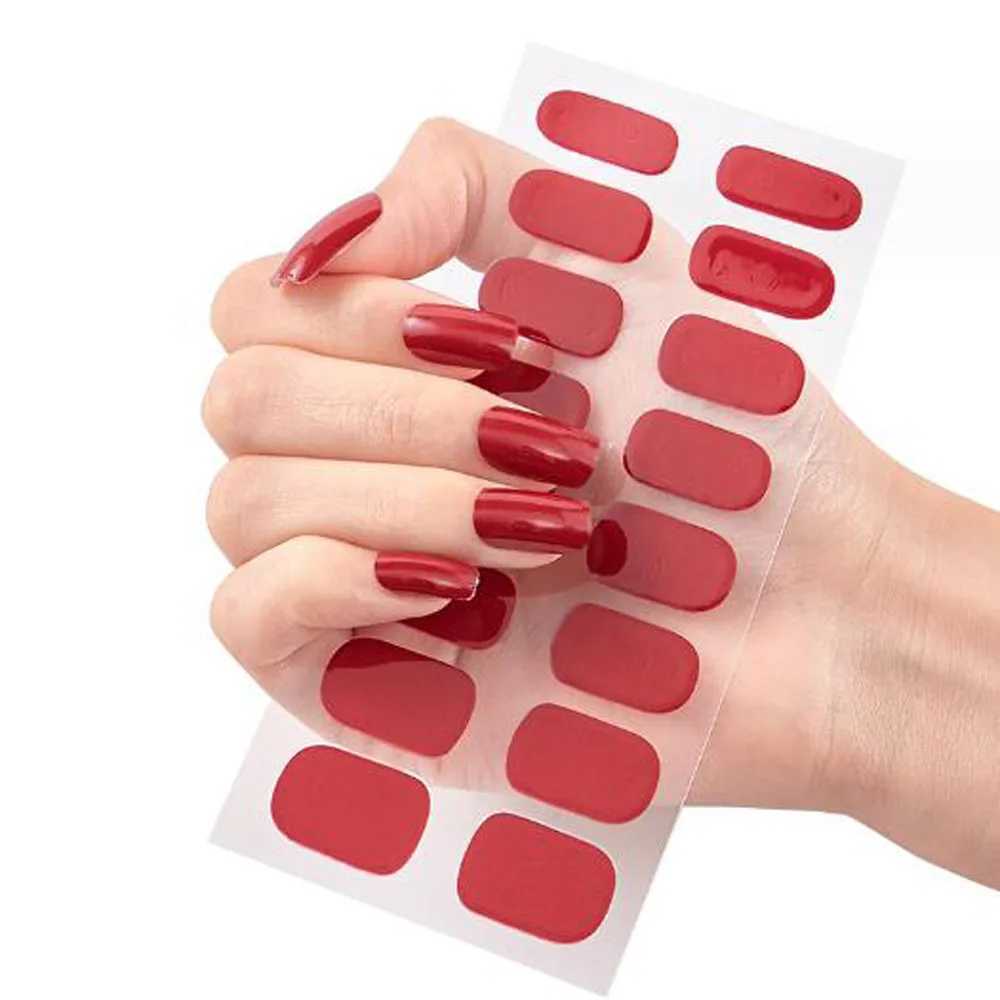 Nail Sticker New Solid Color Adhesive Nail Wraps DIY Nail Polish Film Patch Manicures Transfer Decals Decors Pegatinas Ara UasXJ240814