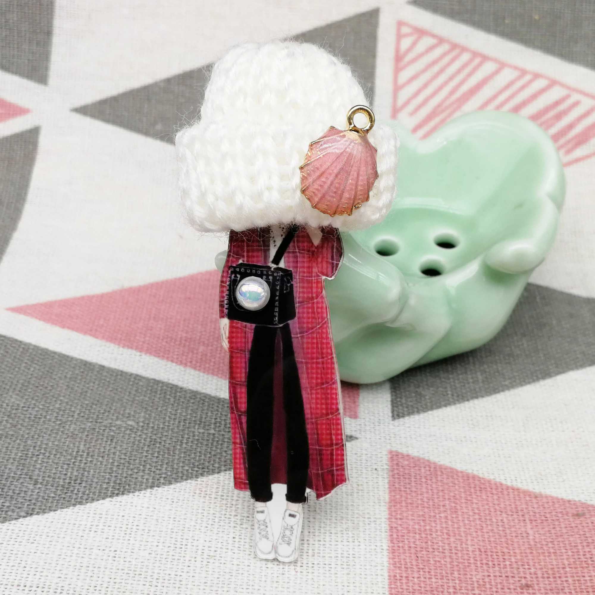 2019 Cute Fashion Handmade Acrylic Badge Broch Womens DIY Plastic Broch Harajuku Clothing Jewelry Accessories Badge W240815