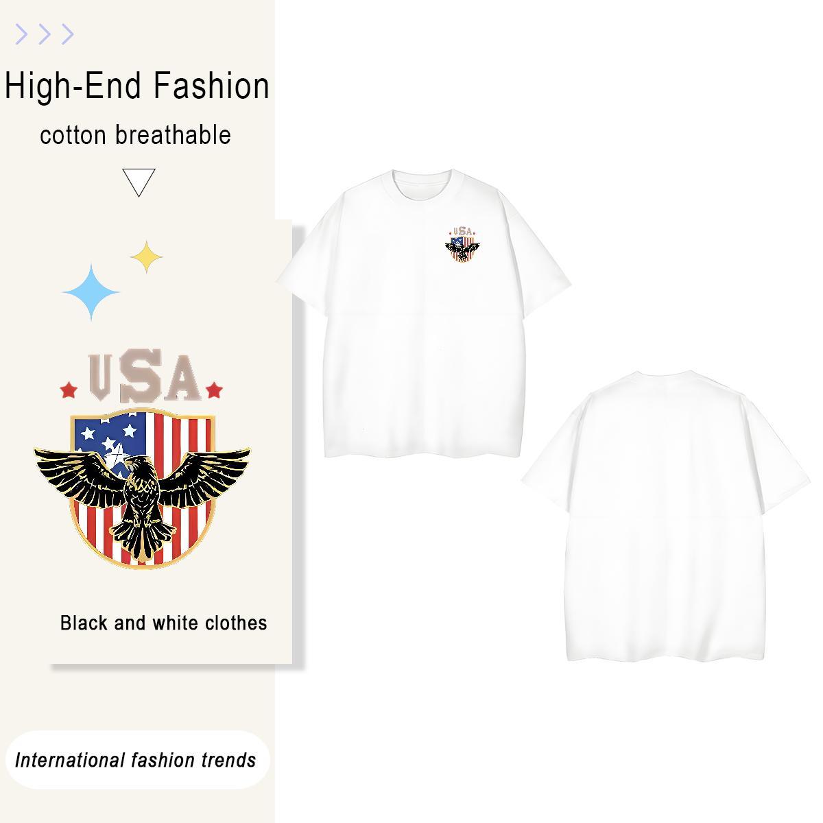 Mens T Shirts 230g Cotton eagle Casual Daily Wear Crew Neck Custom Anime Couples T Shirts Wholesale Free Shipping Tees