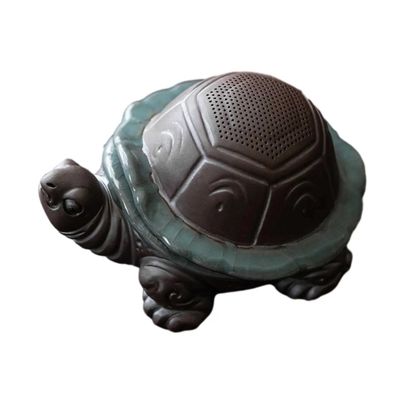 Tea Pet with Tea Strainer Tea Room Home Decoration Mini Ceramic Craft Collectible Dining Room Bookshelf Desk Turtle StatueXJ240814