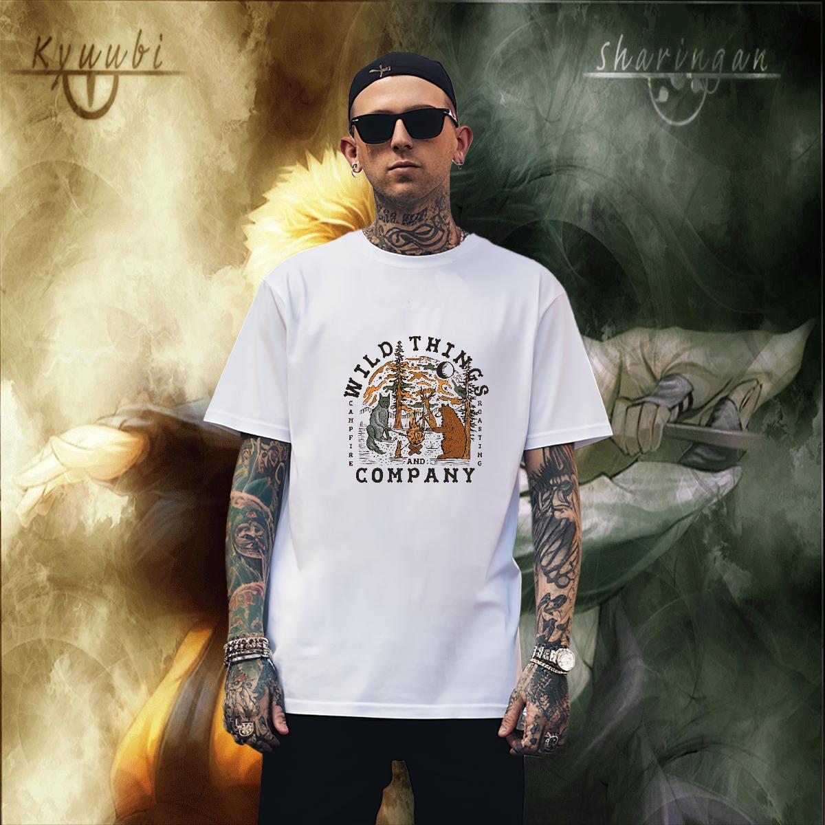 Designer tree T-Shirts Anime Printing Street Tshirts 230g Pure Cotton Brand Crew Neck Customized Print Clothings