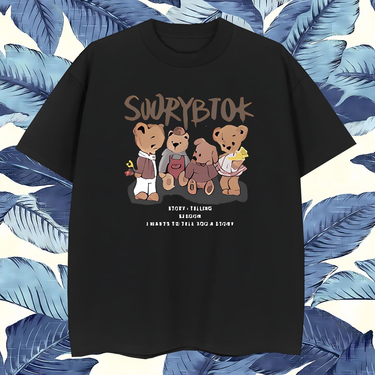 Brand T-Shirts bear Short Sleeve Soft Street Wear Cartoon Printing L-4XL 100% Cotton 230g Tshirt for Man Woman Factory Direct Clothings