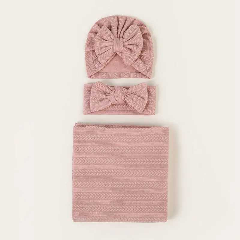 Baby blanket and hat headband set Y240815