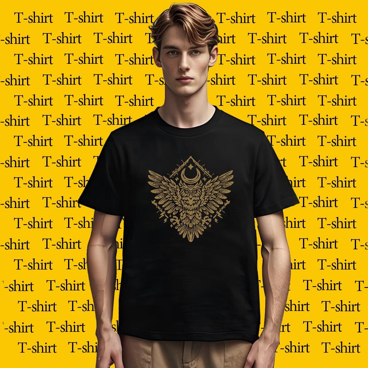 T Shirt For Man 230g 100% Cotton eagle Anime Printing Street Round Neck Short Sleeve Oversized 4XL Men Tops Tees 2024 Designer Comfortable Top Tees