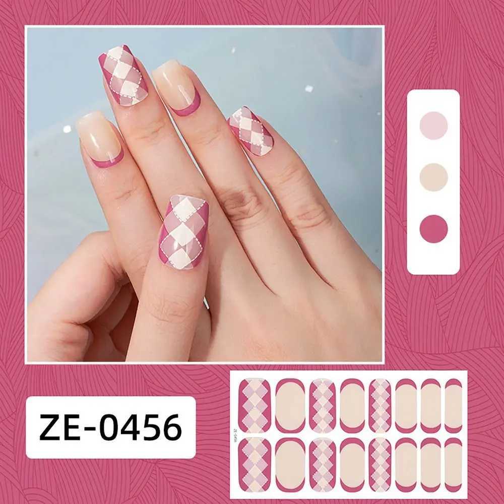 1set 16 Strips Semi Cured Gel Nail Stickers Gradient Colors French Nail Art Gel Nail Polish StripsXJ240814