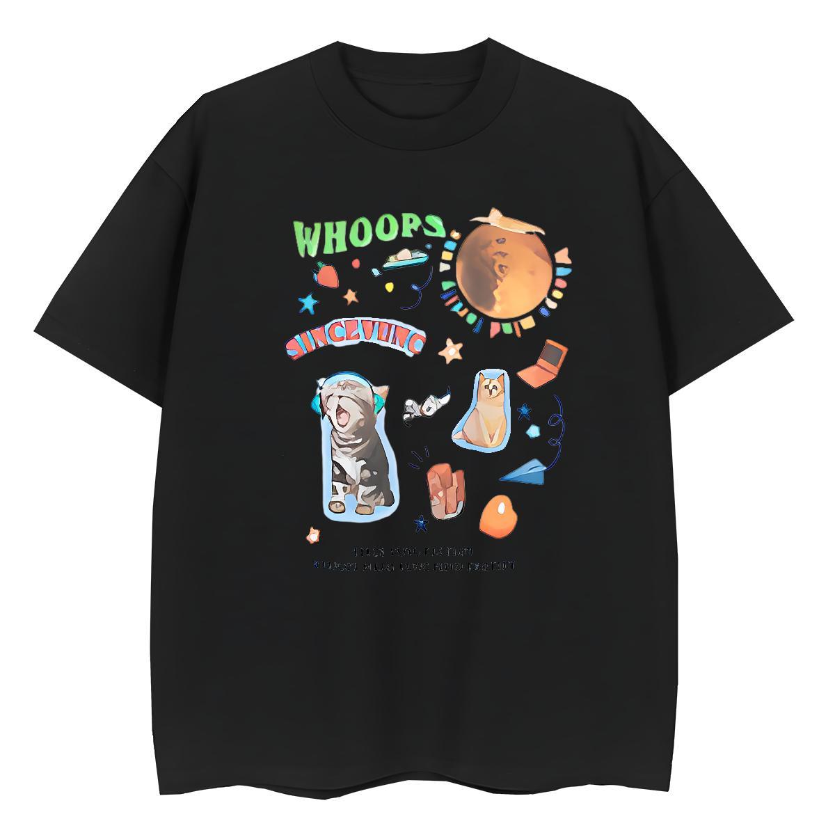 Loose Fit T Shirt For Man cute O Neck Short Sleeves Sports Casual DIY Printed 100% Cotton 230g Men Tops Tees New Arrival Tshirts