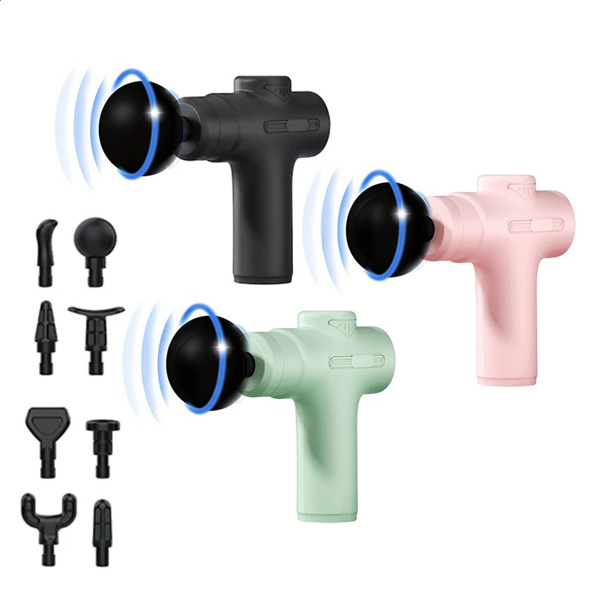 Professional 8 Heads Portable Fascia Massage Gun Machine Muscle Relaxation Electric Neck Massager Vibrator Masajeador Device 240808