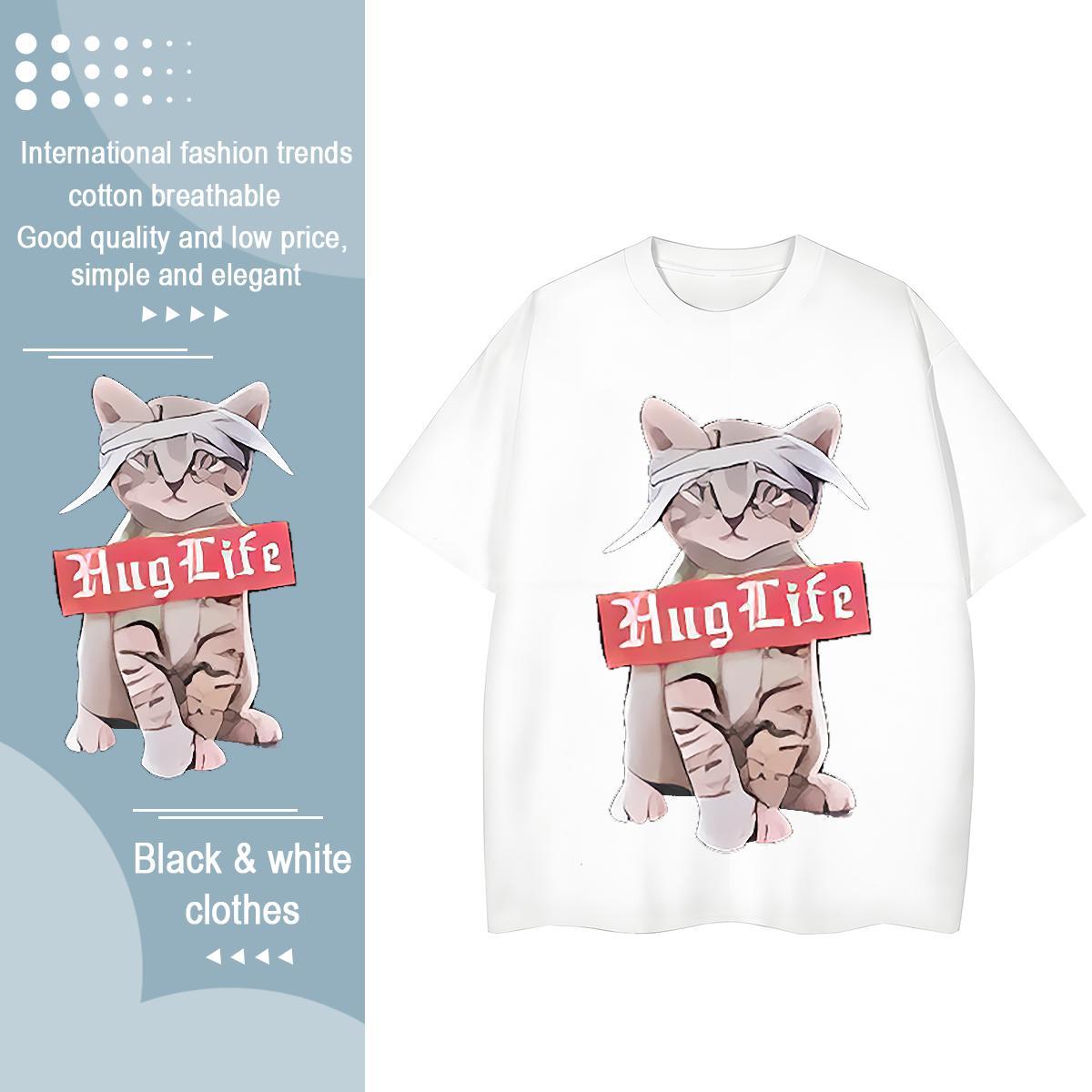 Designer T-Shirts cute O-Neck Short Sleeve Anime Printing Street Custom Print Oversized 100% Cotton 230g Mens Tshirts DIY Customized Tops Shirt