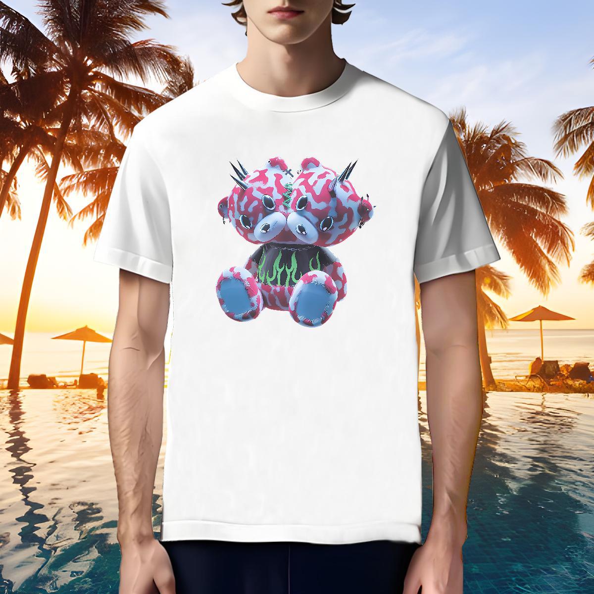 Popular T Shirts Men bear Breathable Crew Neck Street wear Hip Hop White Plus Size 100% Cotton 230g Men Tshirts Designer Fashion Tee Shirt