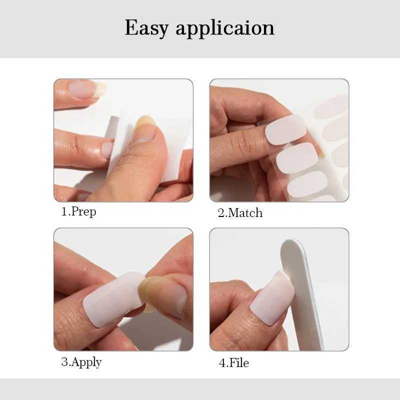 Pink Nude Full Cover Nail Sticker Gradient Color Self-Adhesive Simple Full Nail Wraps DIY Thermal Effect Nail Art Making ManicurXJ240814