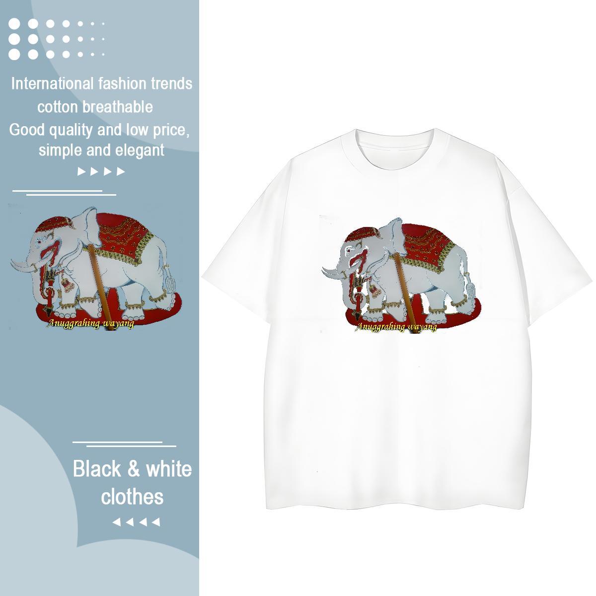 TOP Quality T shirt elephant O-Neck Short Sleeve Casual Beach Plus Size Custom 230g Pure Cotton Tshirt for Man Woman Free Shipping Wear
