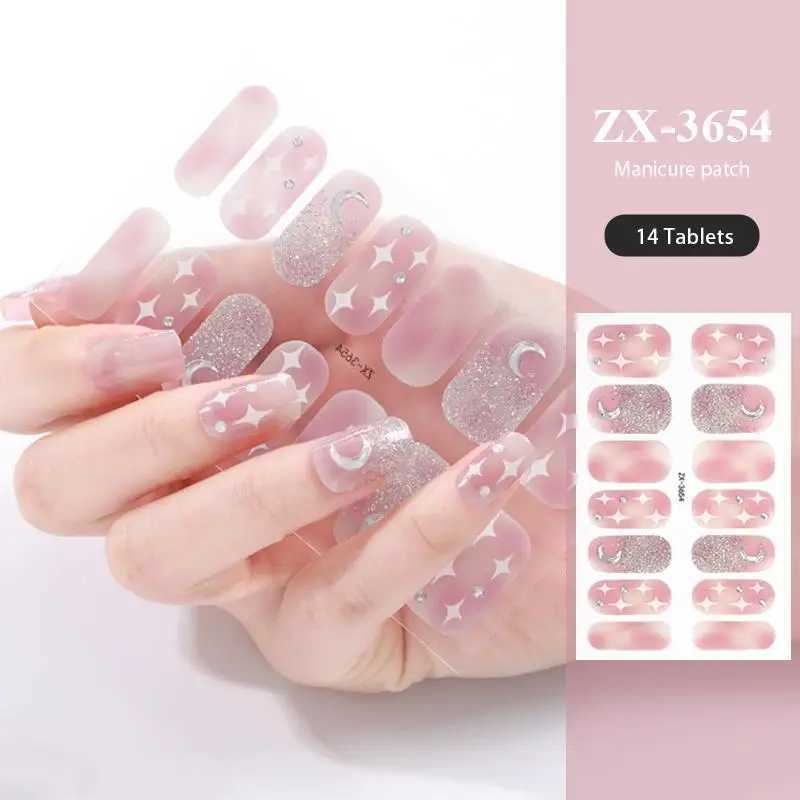 Full Cover Nail Sticker Flowers French Speckle Nail Art Stickers Self-Adhesive Simple Full Nail Wraps DIY Nail Art MakingXJ240814