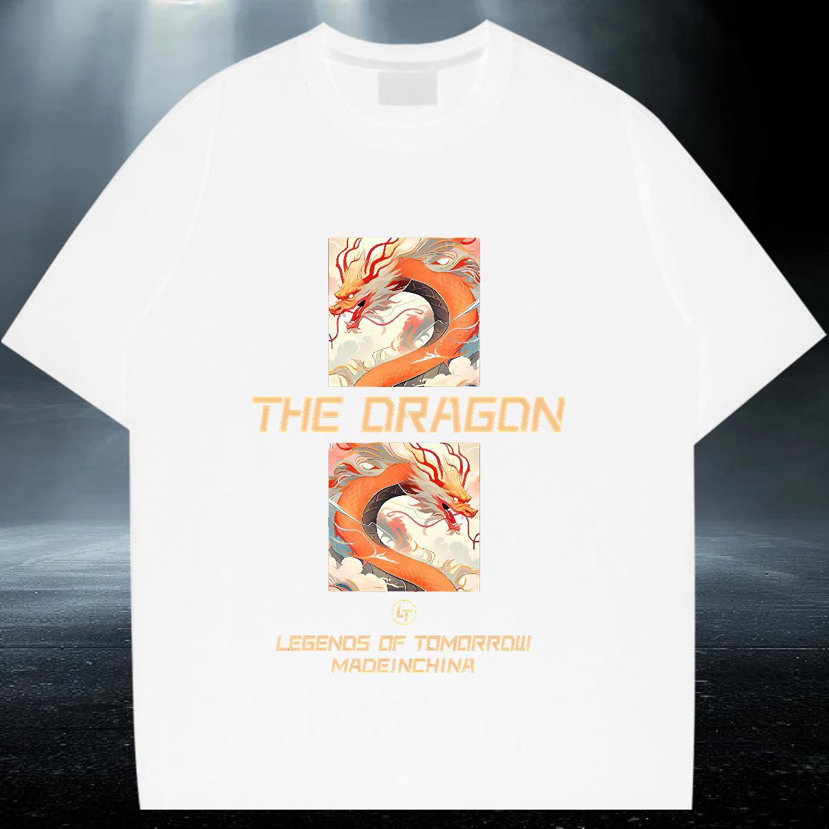Loose Fit Men Clothes T-Shirt Daily Wear 230g Cotton Plus Size Cartoon Breathable Crew Neck Chinese T Shirt For Man 2024 Summer Tops Tees
