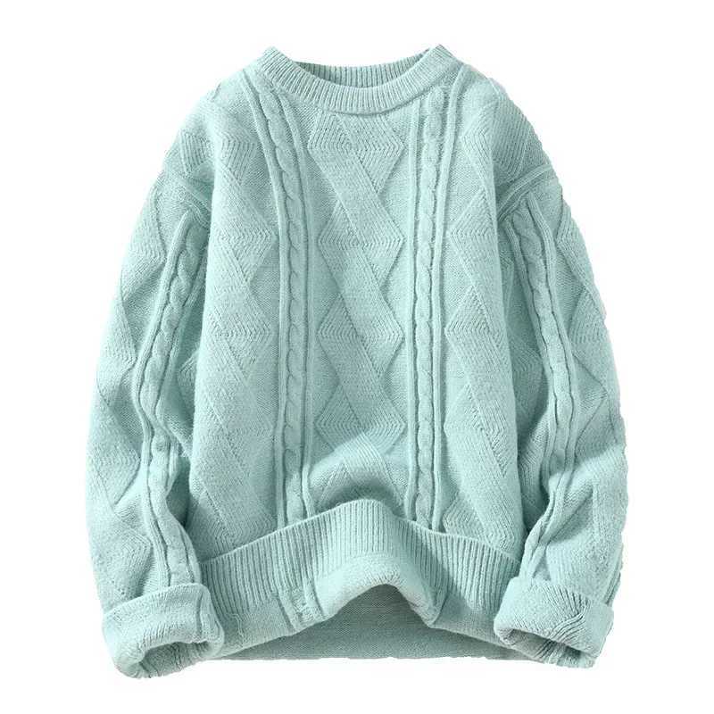 Autumn and Winter New Student Casual Fashion Round Neck Solid Color SweaterXJ240814