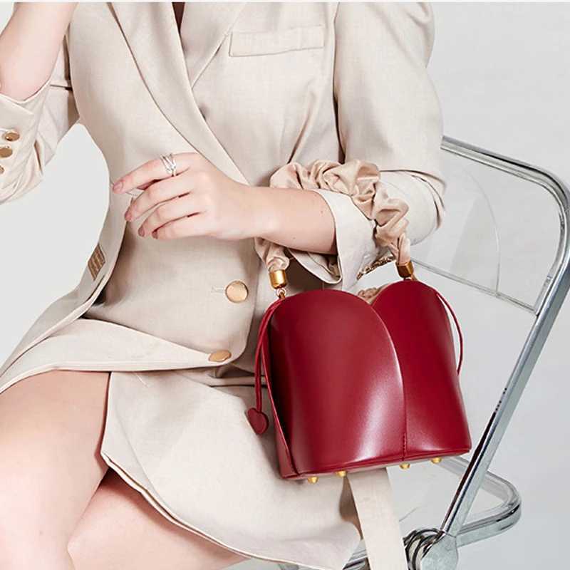 New Arrival Red Bride Petal Bucket Bag Women Handbag New Vegetable Basket Crossbody Bag Single Shoulder Bag T250318