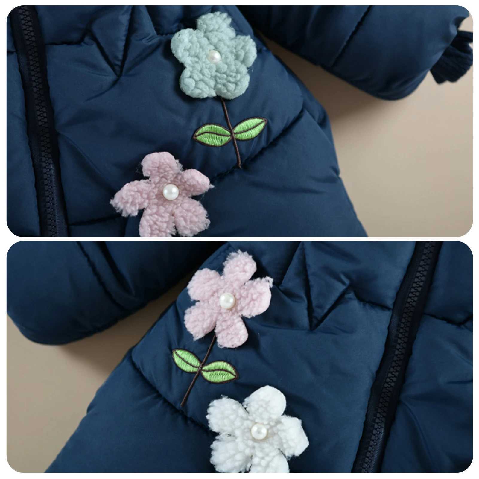 Baby down jacket thick and warm winter jacket for young children with fur hooded sweatshirt girls quilted jacket childrens inflatable jacket W240814