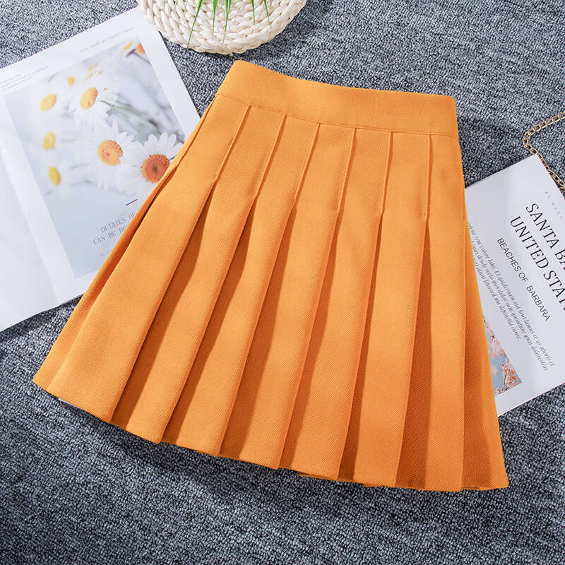 New 2023 Elastic Waist Pleated Skirt Casual Kawaii A-line Plaid black tennis Japanese School Uniform Mini Skirts for Girls s