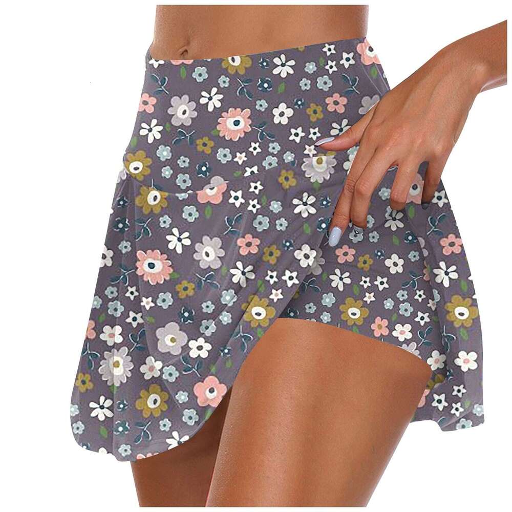 Athletic Women'S Stretchy Pleated Tennis Skirts Run Yoga Inner Shorts Elastic Sports Golf Skorts Vestidos Para Ropa Mujer