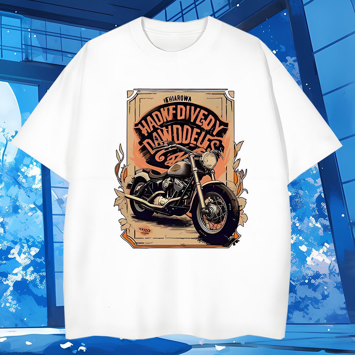 Wholesale Motorcycle Men T Shirts Home Outdoor Tshirt for Man Woman 100% Cotton 230g 2024 New Short Sleeve Soft Anime Tops Tees