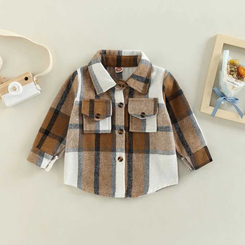 Citgeett autumn children toddlers boys and girls shirts long sleeved plain jackets button up jackets tops spring clothes W240807