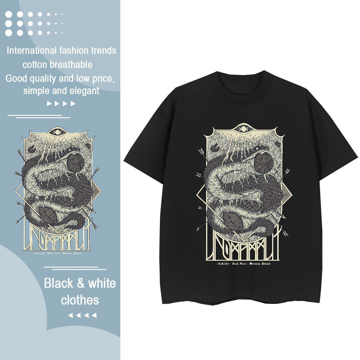 Comfortable Men T Shirts snake Breathable Sports Casual Cartoon Printing L-4XL 230g Pure Cotton Men Tees Fashion Casual Polos