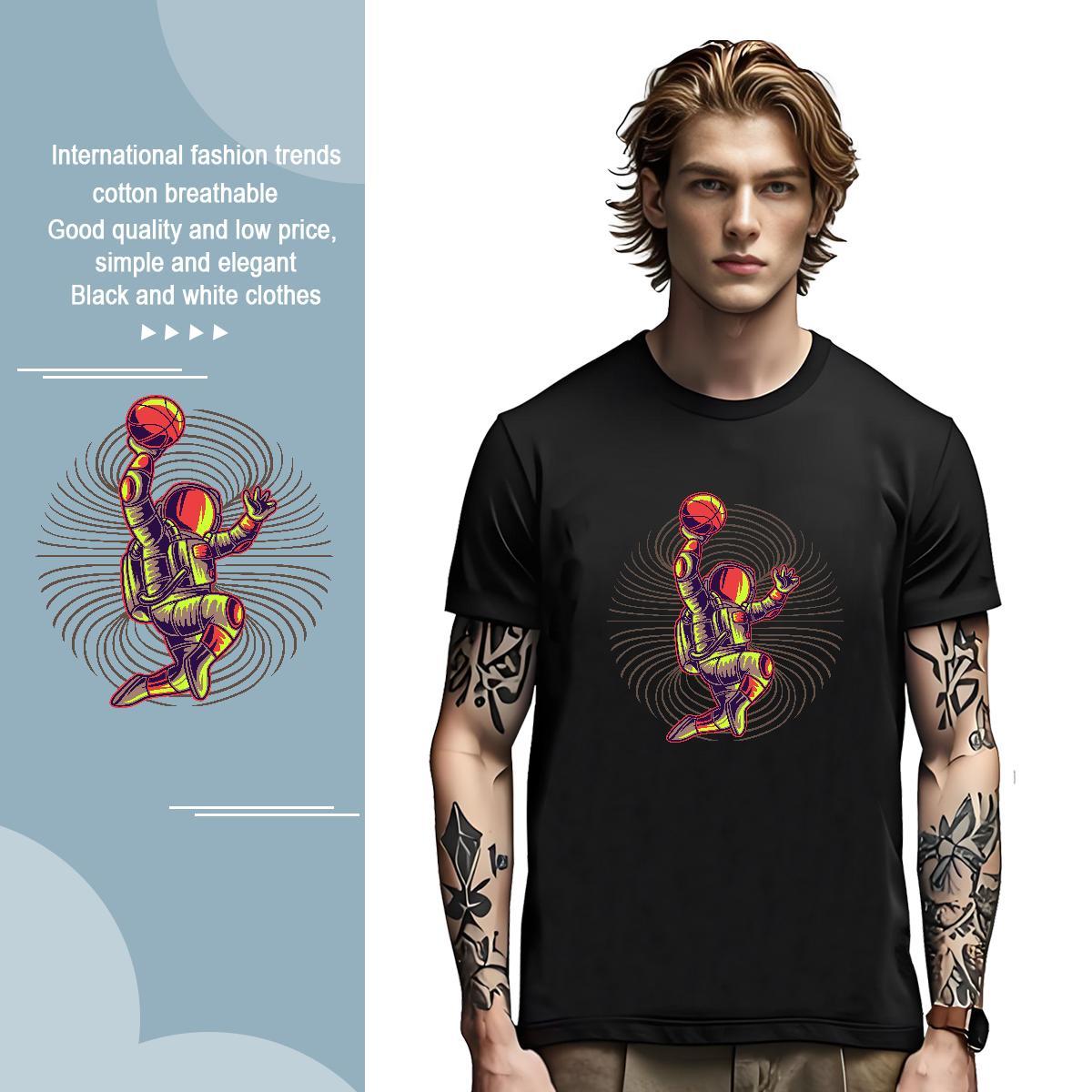 T-Shirts for Men 100% Cotton 230g universe Street Wear Breathable Short Sleeve Custom Print Oversized Men Tees Factory Direct High Quality Polos