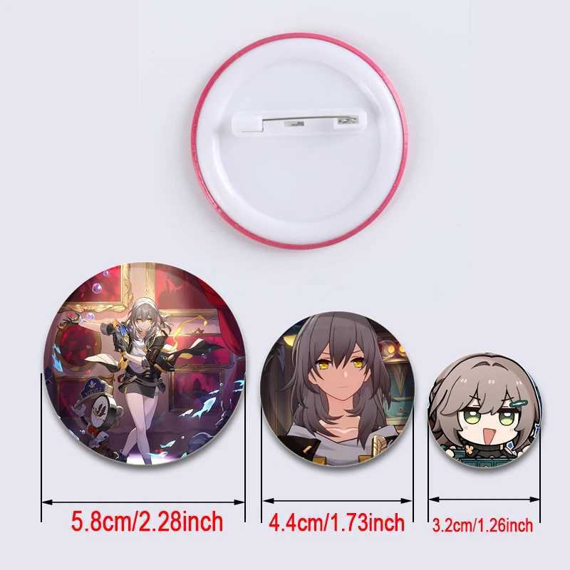 58mm anime star steel rail pin Honkai cartoon badge handmade tinplate brooch backpack clothing gift accessory brooch W240815