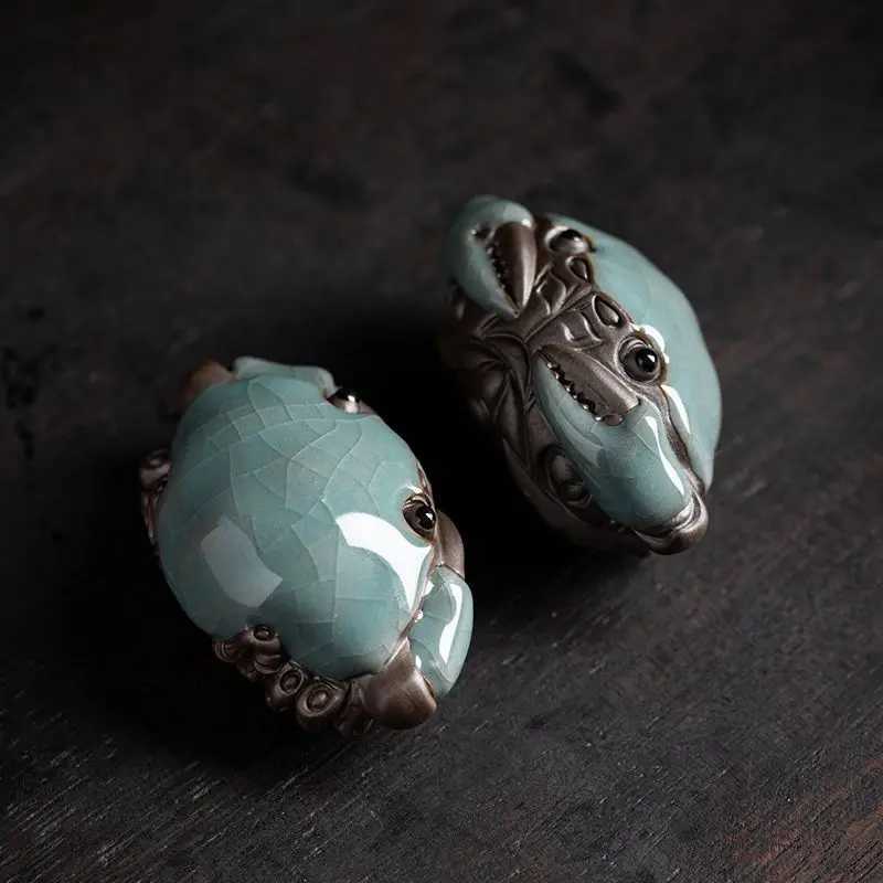 Ge Kiln Open Pieces Tea Pet Can Raise Hairy Crab Small Crab Tea Play Handmade Tea Pet Ornament Tea Ceremony AccessoriesXJ240814