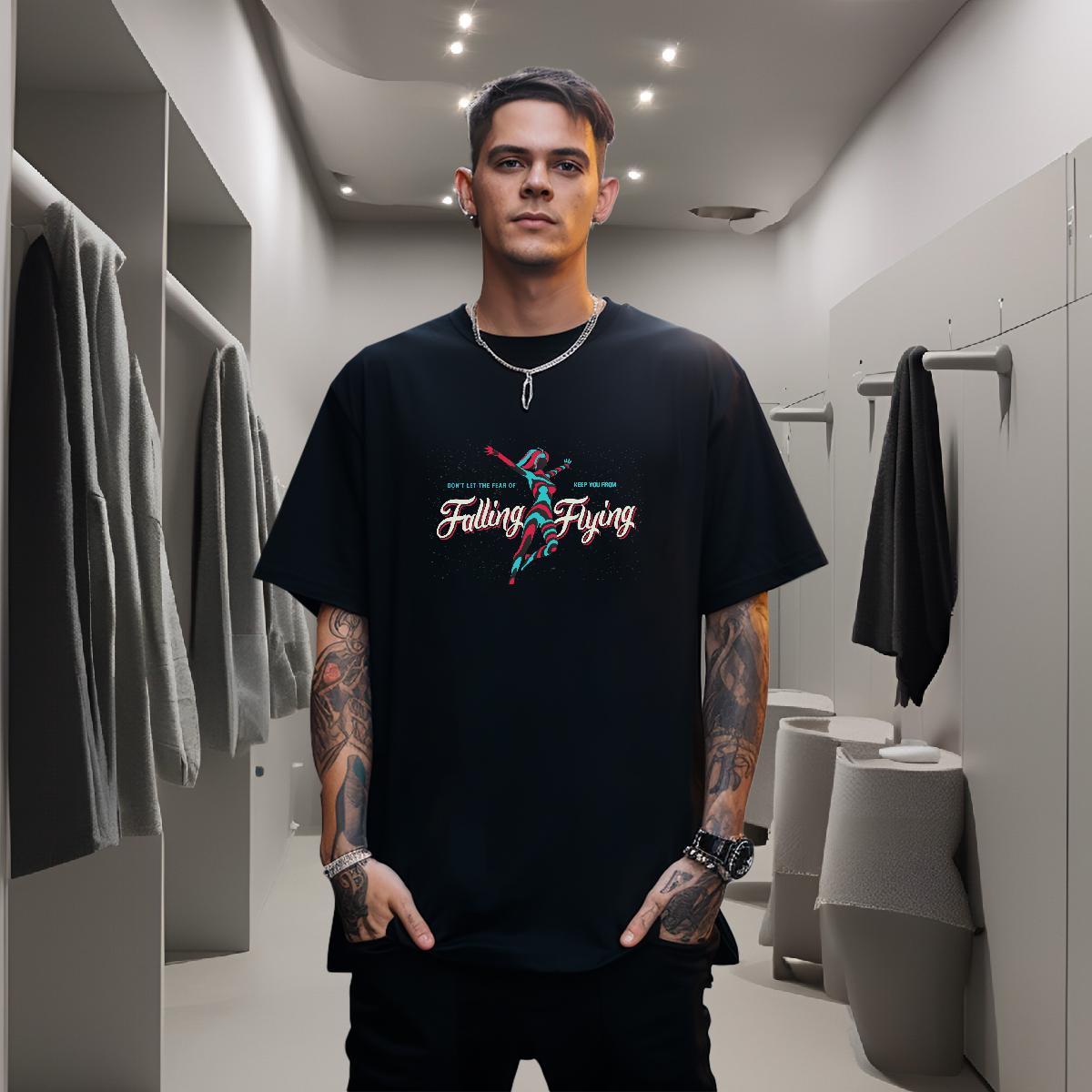 T shirt 230g 100% Cotton portrait Street wear Hip Hop O Neck Short Sleeves DIY Anime Men Tshirts Brand Soft Tees