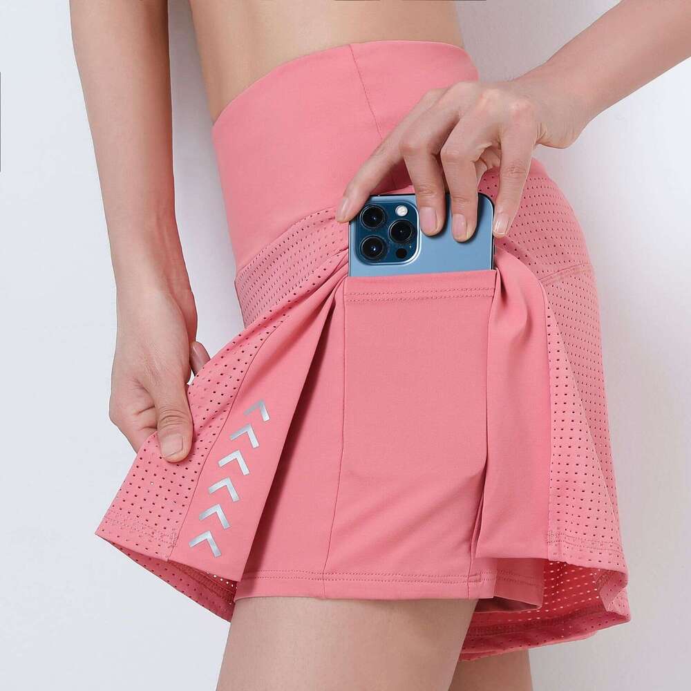 Women Fashion Pants Breathable Mesh High Waist Tennis Skort Sport Yoga Running Shorts Skirt Sportwear wear