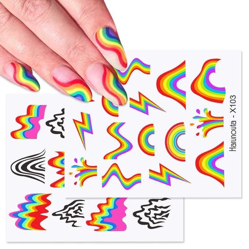 1PC Colorful Letter Nail Water Decals Colorful Flower Leaf Water Transfer Sliders Nail Stickers For Nails Manicures Nail WrapsXJ240814