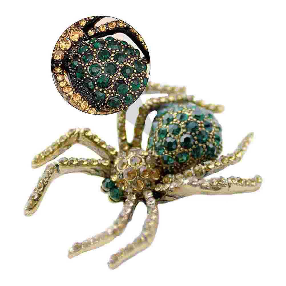 Water Diamond Spider Retro Brooch Wear Animal Crystal Sweater Every Day Attractive Design Alloy Brooch W240815
