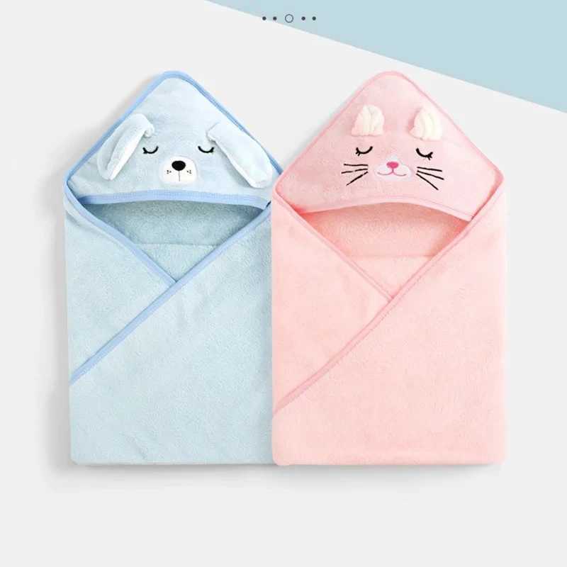 Cartoon Animal Baby Bath Towels Soft Newborn Hooded Towel Blanket Toddler Bathrobe Warm Sleeping Swaddle Wrap For Baby Girls Boy Y240815