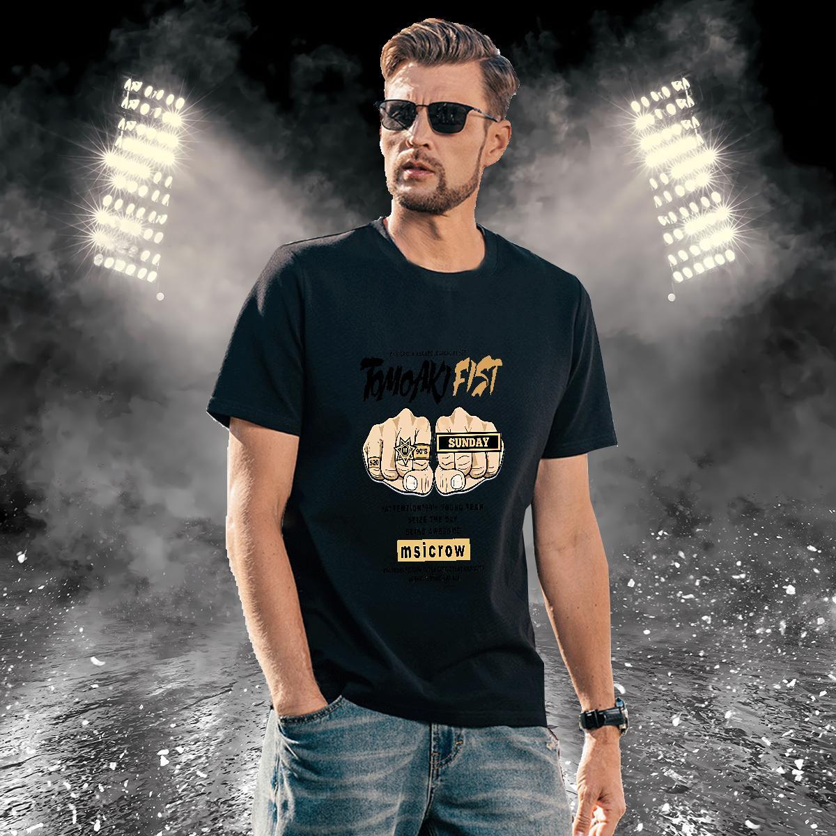 Wholesale hands T shirt Daily Wear Couples T Shirts 230g Cotton Casual New Breathable Short Sleeve Custom Print Plus Size Polos